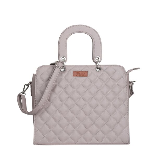 Vegan Leather Mauve Colour Handbag for Women– Top-Handle Tote Bag, Satchel Purse - Picture 1 of 11